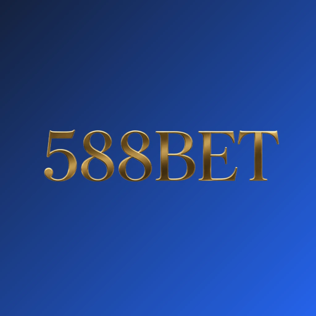 Luxury 588BET logo in gold and black with elegant serif typography and minimal ornament details on a transparent background, designed as a horizontal rectangular wordmark for a website header